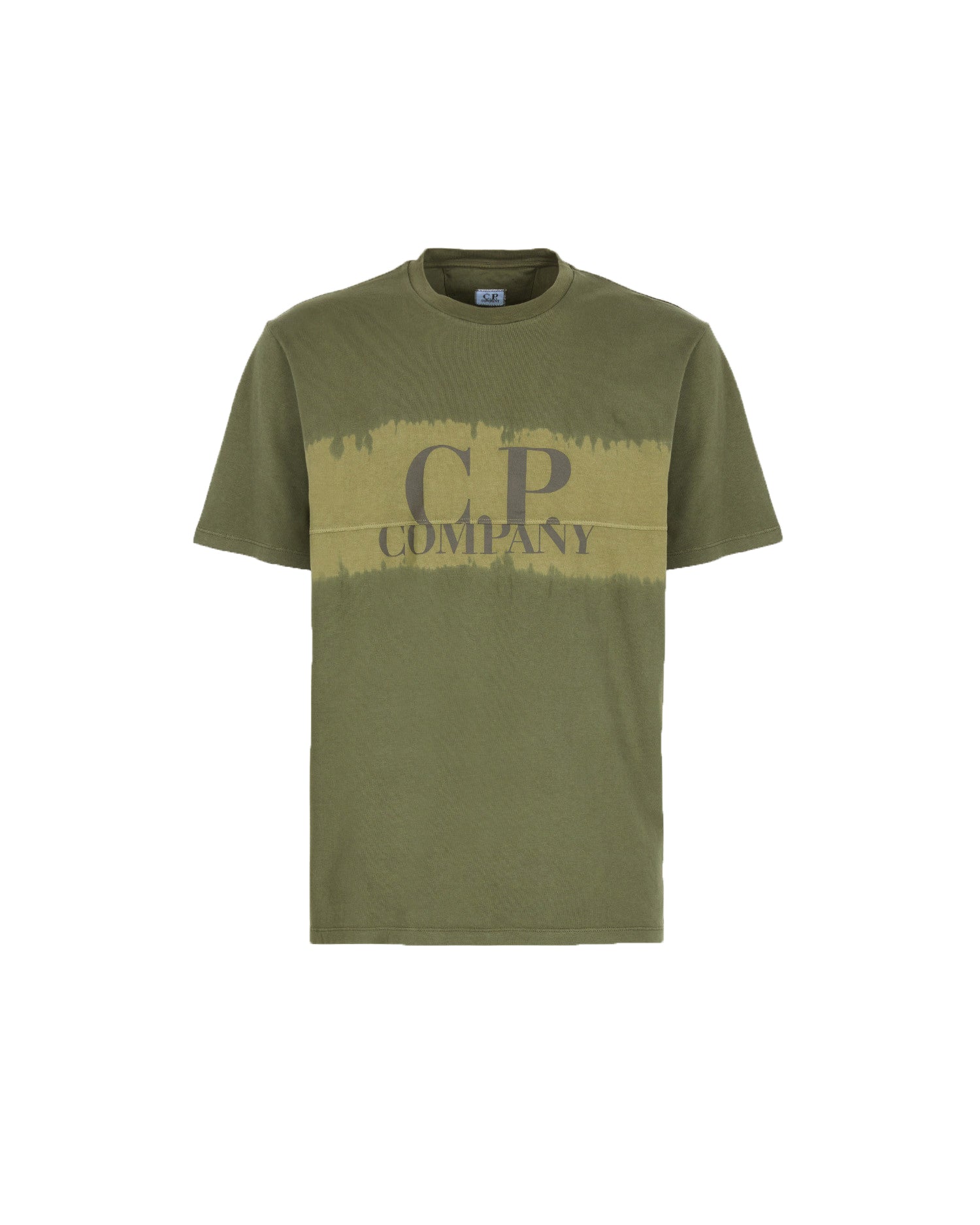 CP Company 24/1 Jersey Tie Dye Tshirt In Khaki