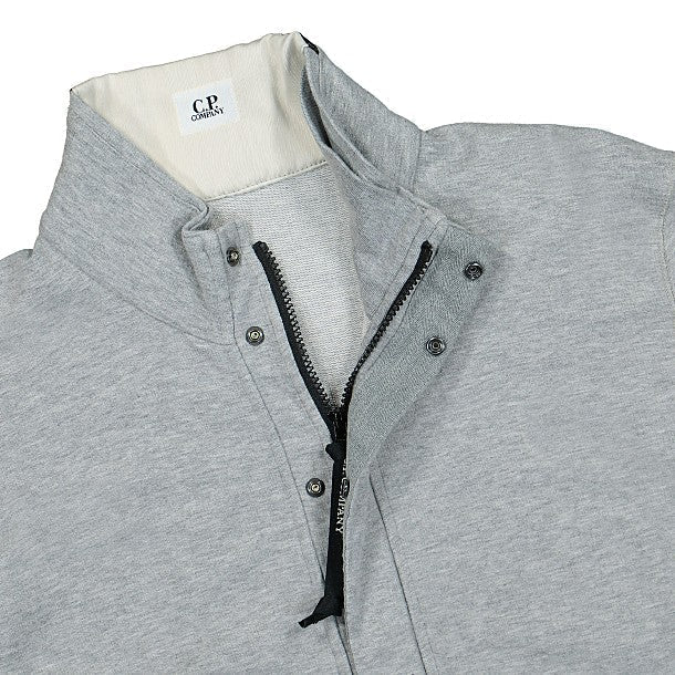 Cp Company Stand Collar Lens Full Zip In Light Grey