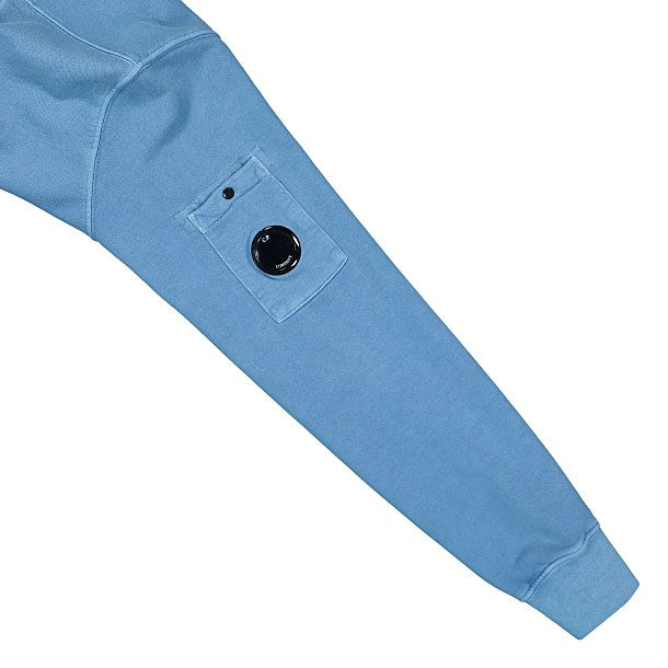 Cp Company Brushed Emerized Resist Dyed Lens Sweatshirt In Infinity Blue