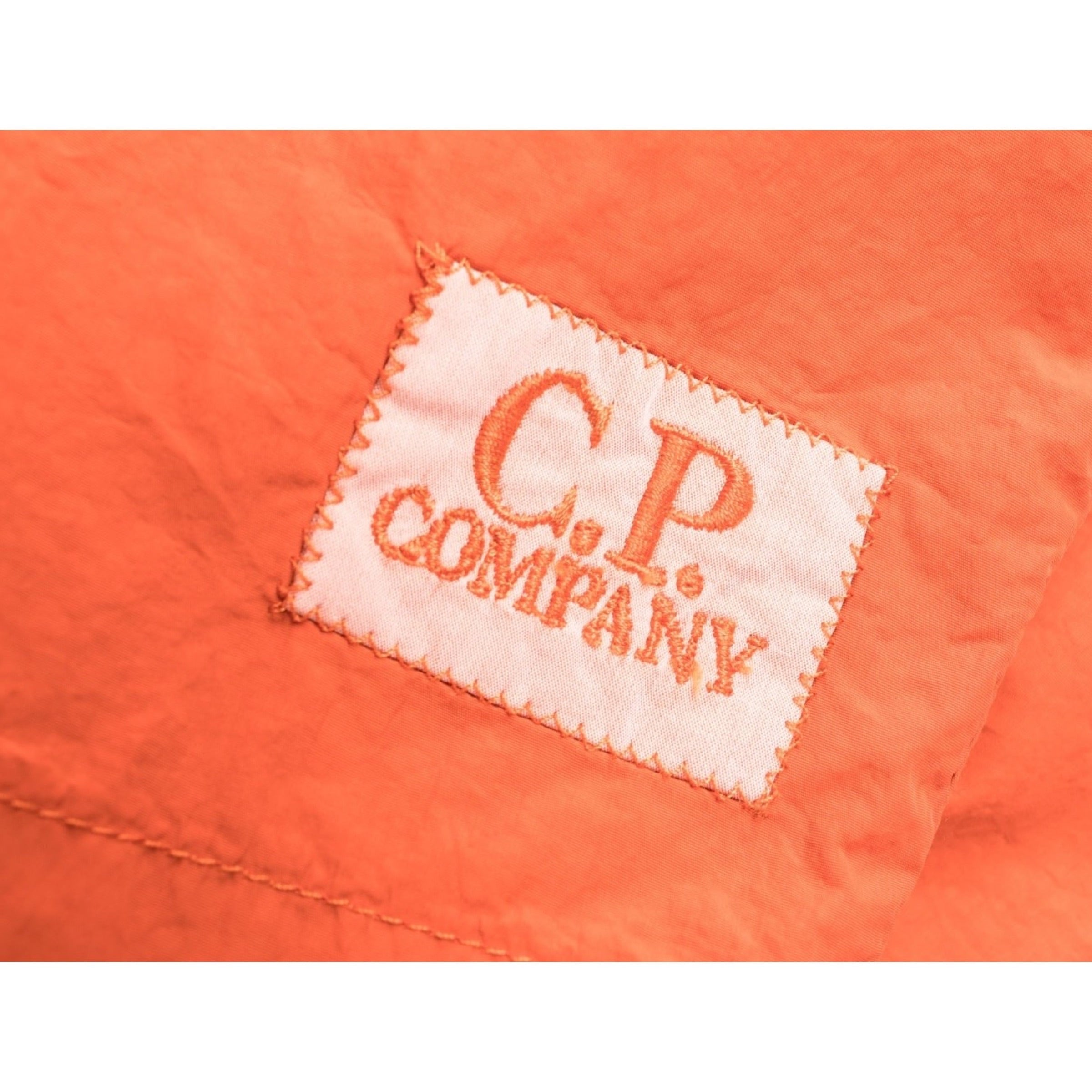 Cp Company Flatt Nylon Stitch Logo Swim Shorts Harvest Pumpkin