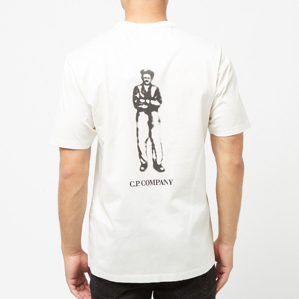 Cp Company Mercerized Cotton Sailor Logo T-Shirt in White
