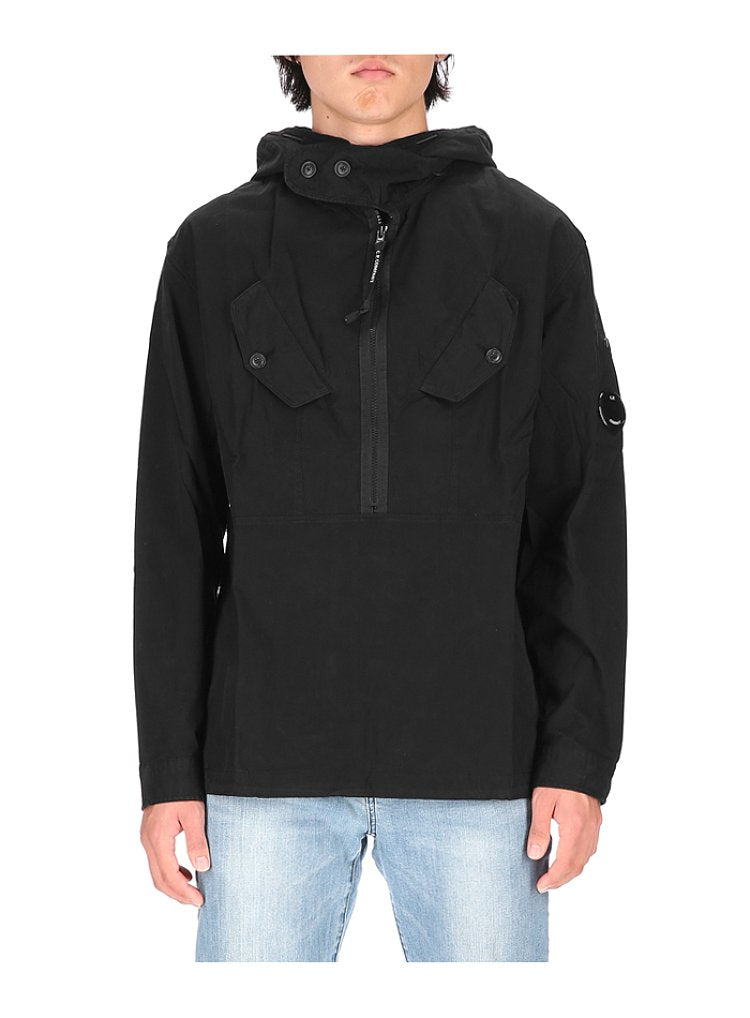Cp Company Zip Overshirt In Black