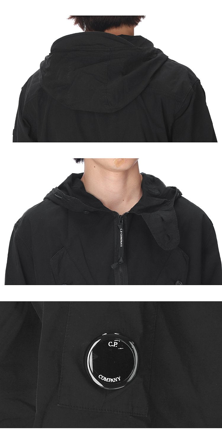 Cp Company Zip Overshirt In Black