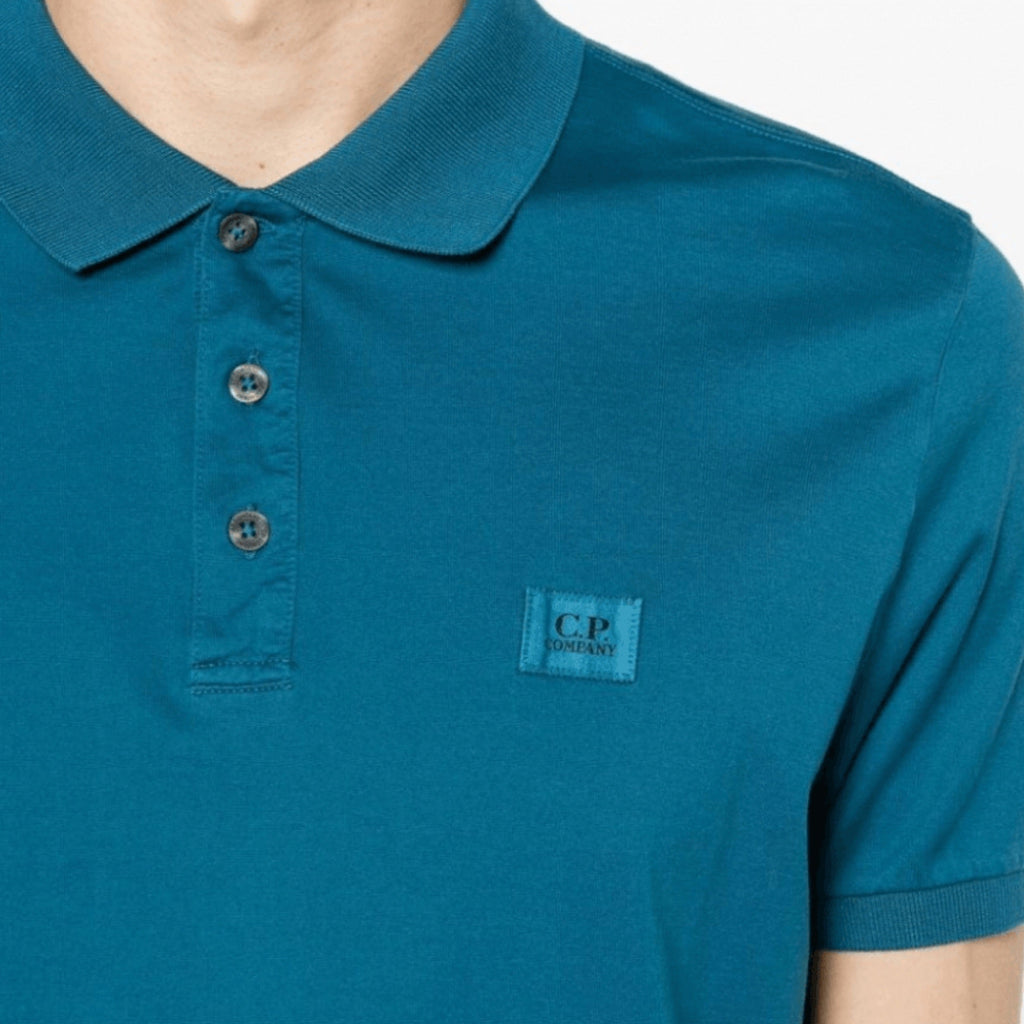 Cp Company 091A 70/2 Mercerized Cotton Polo Shirt in Ink Blue