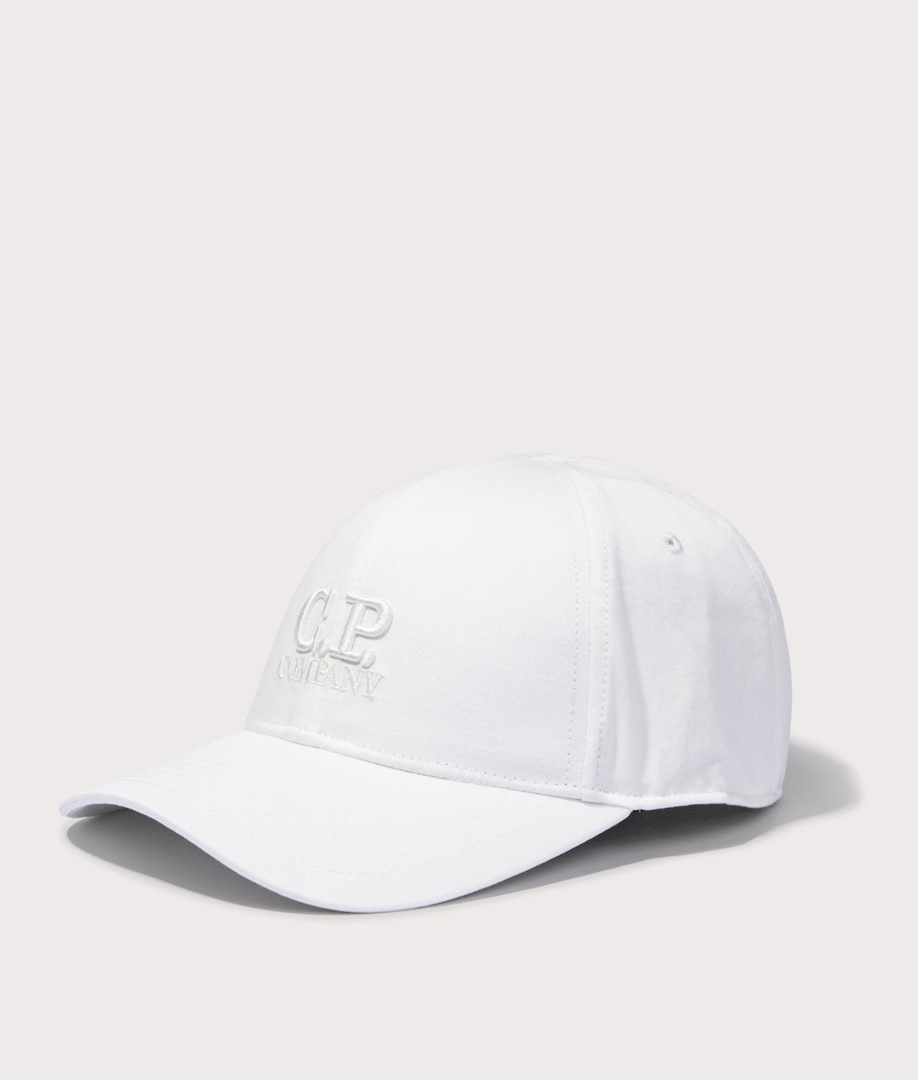 Cp Company Gabardine Logo Cap In White
