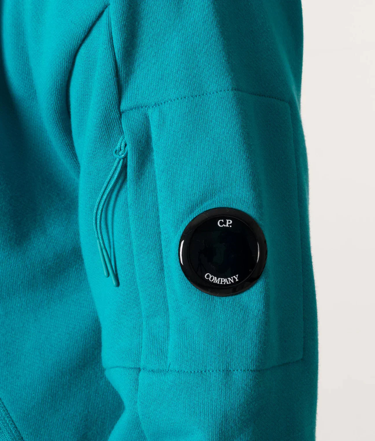 Cp Company Quarter Zip Polo Collar Sweatshirt In Tile Blue