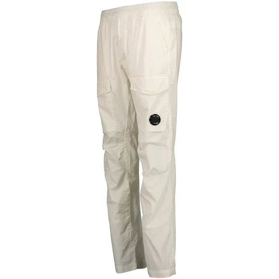 Cp Company Twill Stretch Lens Cargo Pants in White