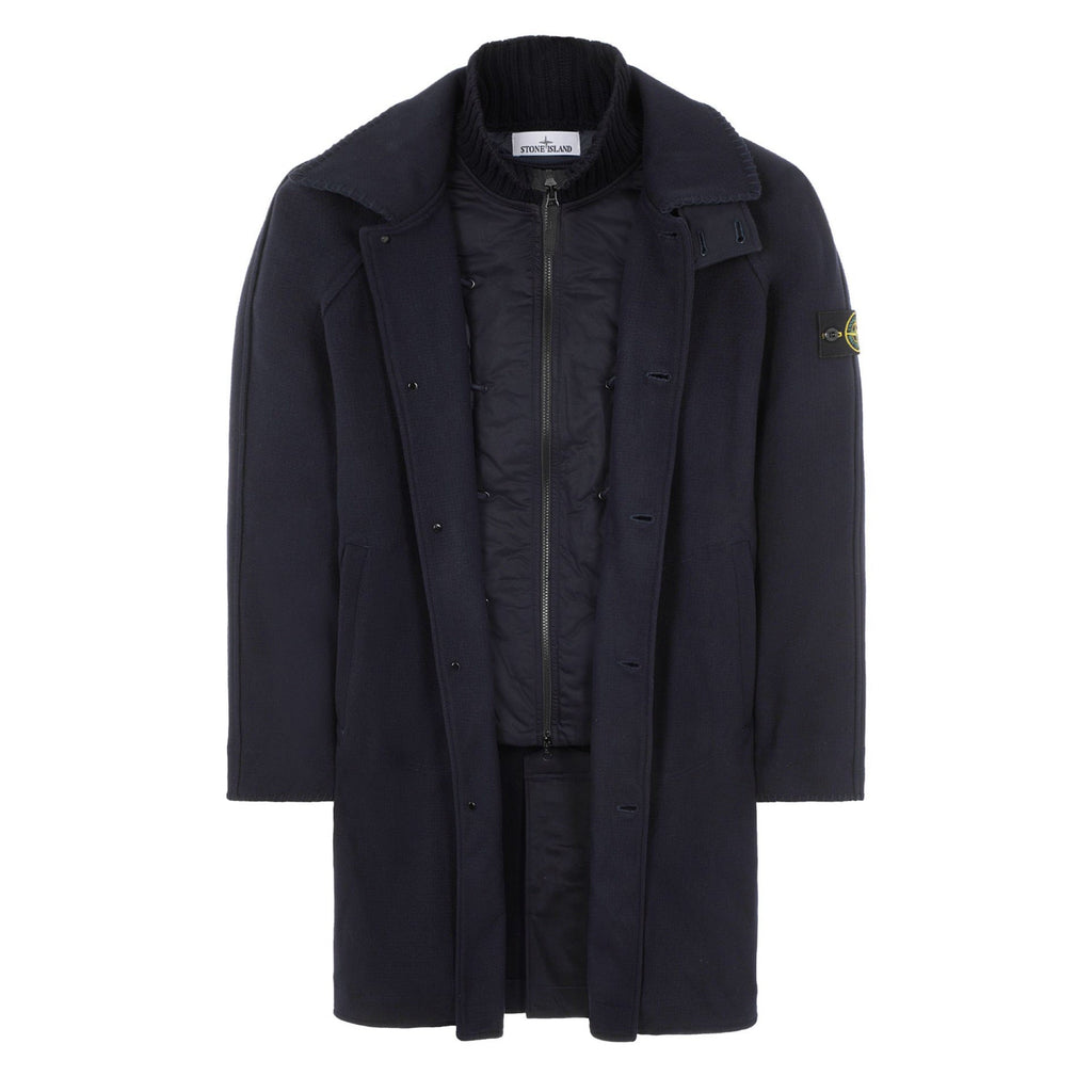 Stone Island Panno Speciale Coat in Navy