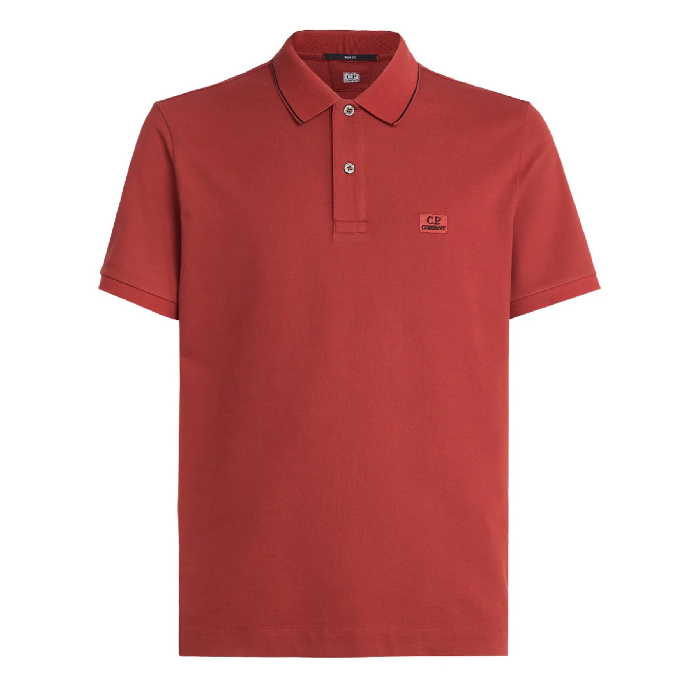 Cp Company 052A Stretch Piquet Slim Fit Polo Shirt in Red