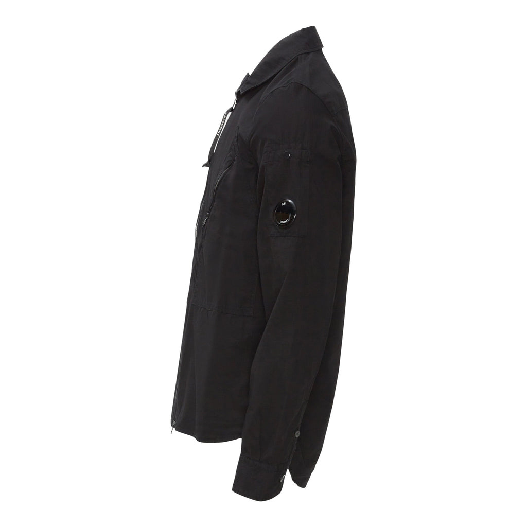 Cp Company Rip-Stop Zip Lens Shirt in Black