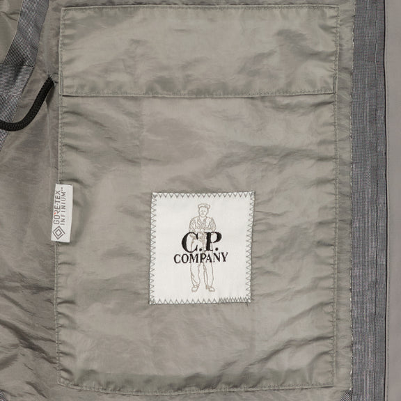 Cp Company Gore-Tex Infinium Mixed Lens Long Jacket in Griffin Grey