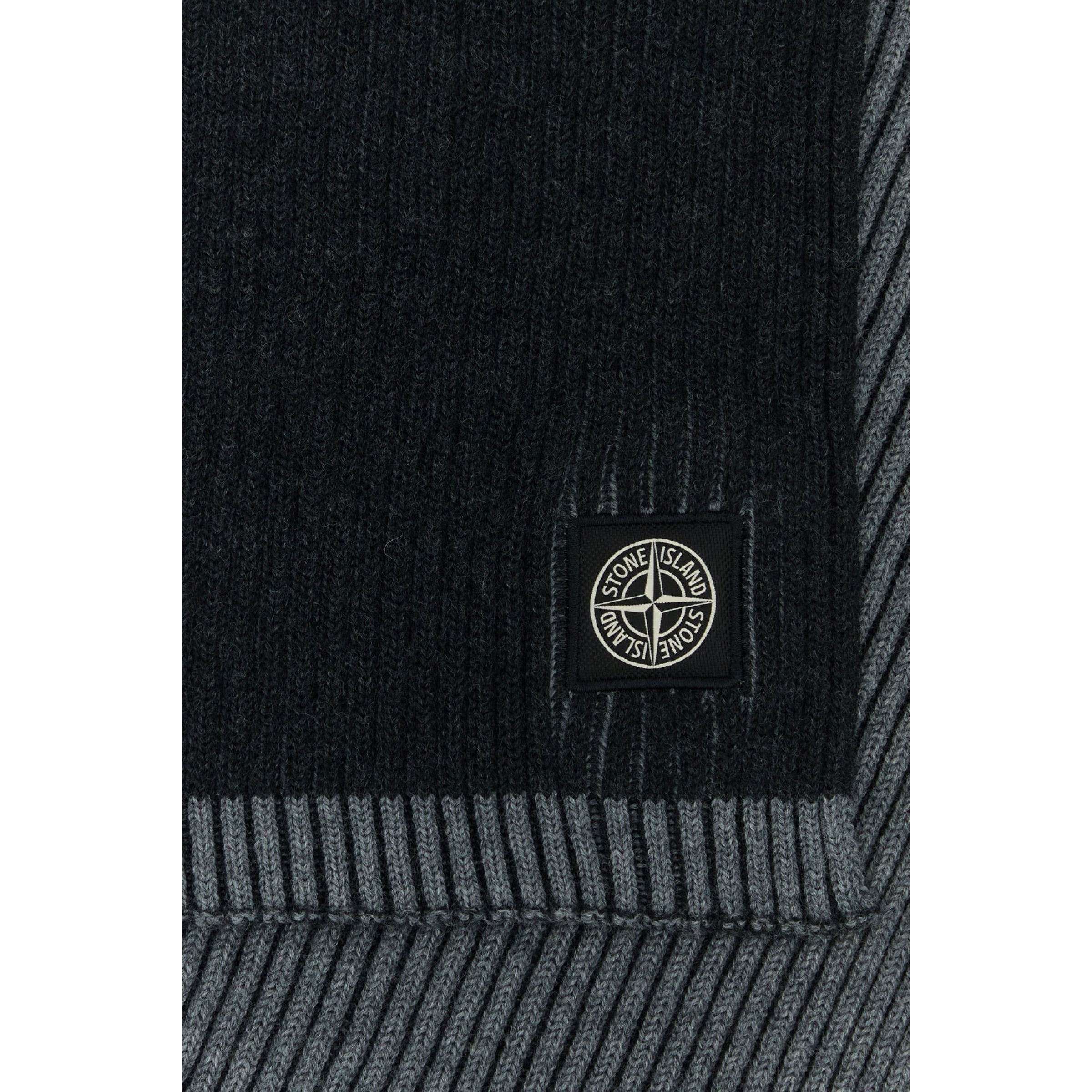 Stone Island Wool Scarf In Charcoal