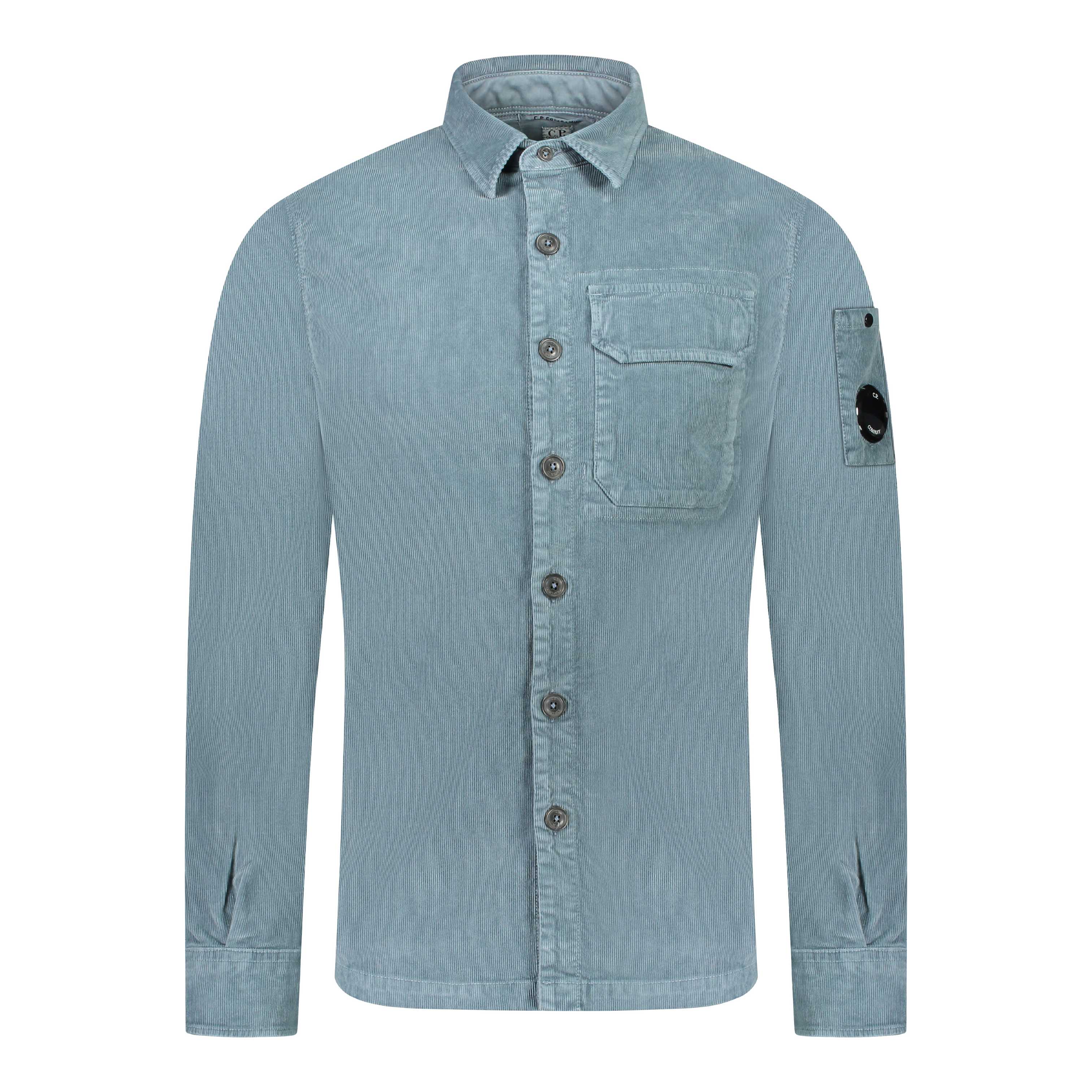 Cp Company Corduroy Button Up Shirt in Orion Blue