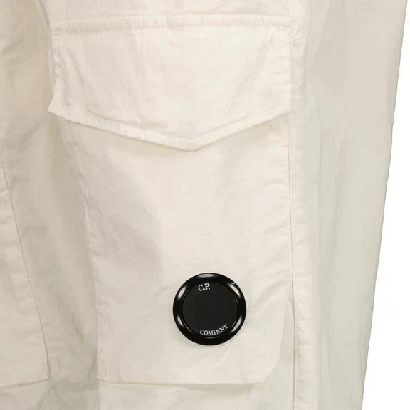 Cp Company Twill Stretch Lens Cargo Pants in White