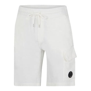 Cp Company Light Fleece Lens Shorts in White