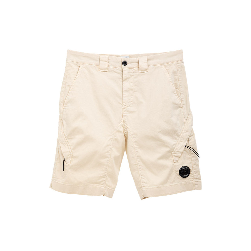 Cp Company Utility Stretch Sateen Lens Shorts in Beige
