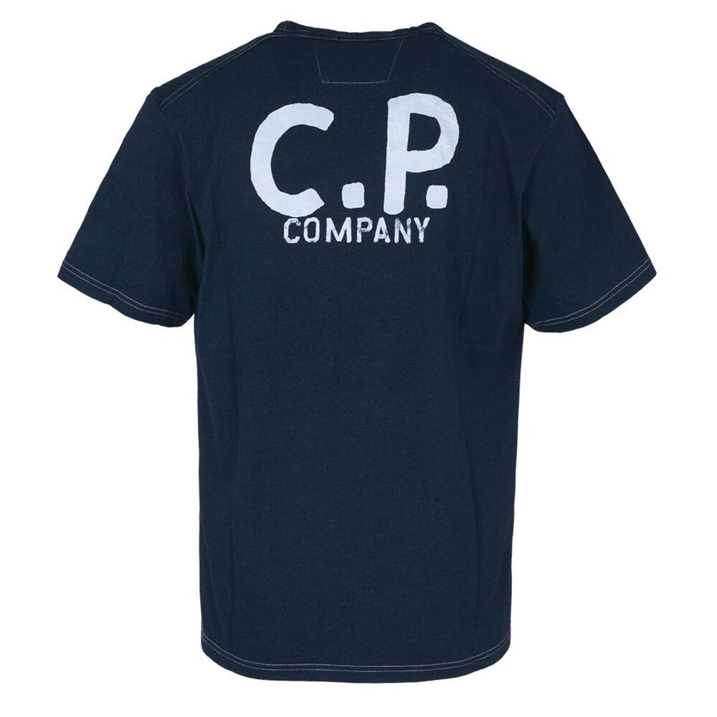 Cp Company Indigo Jersey Sailor Logo T-Shirt Dark Blue