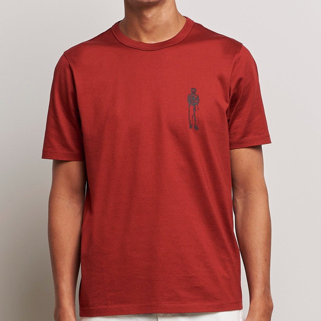 Cp Company Mercerized Cotton Sailor Logo T-Shirt in Red