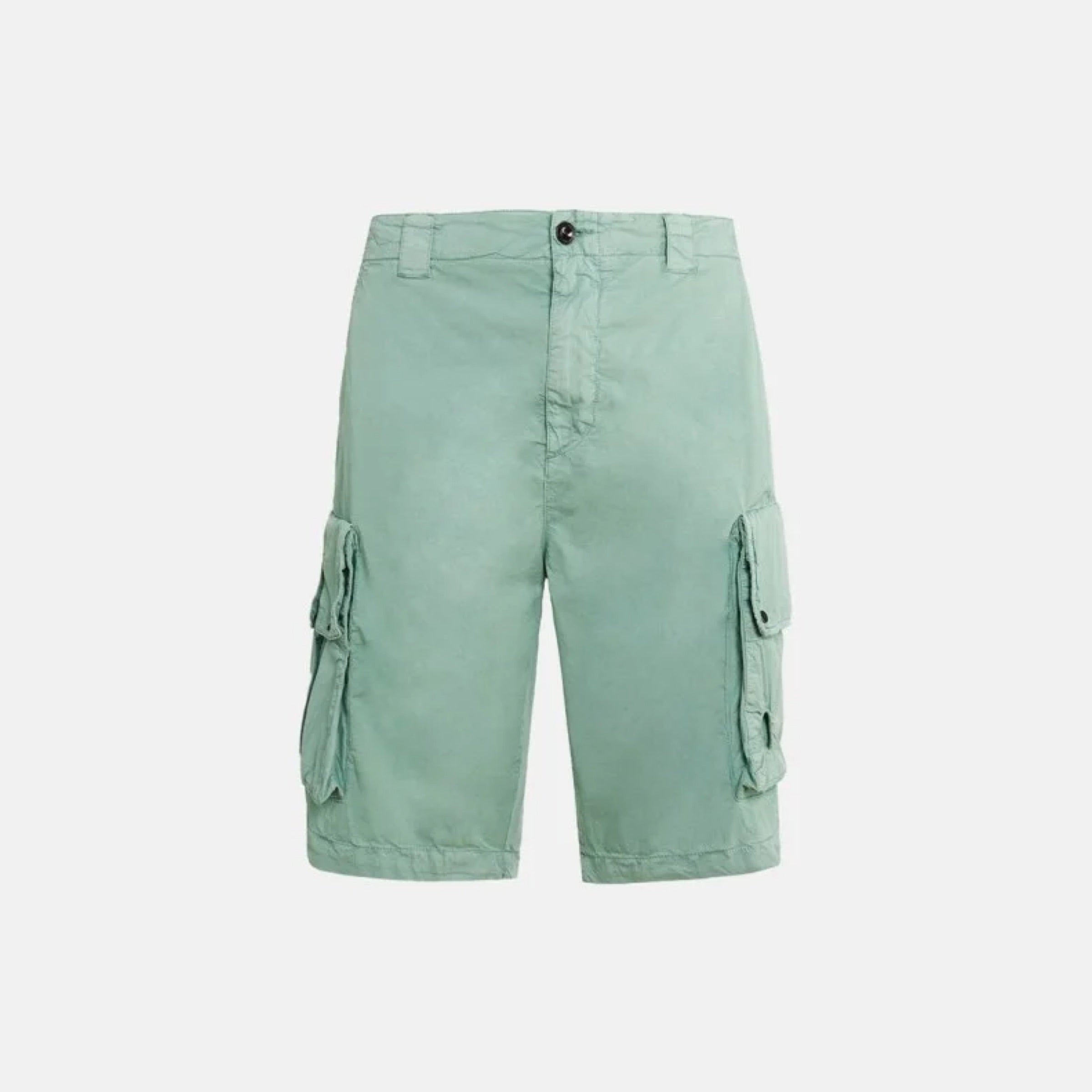 Cp Company Lens Twill Stretch Cargo Shorts in Green Bay