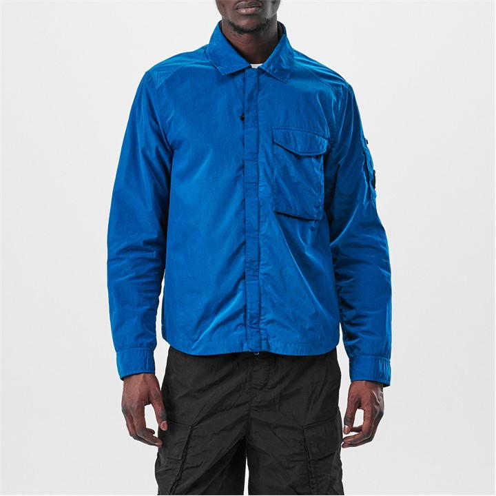 Cp Company Chrome-R Pocket Overshirt in Ink Blue