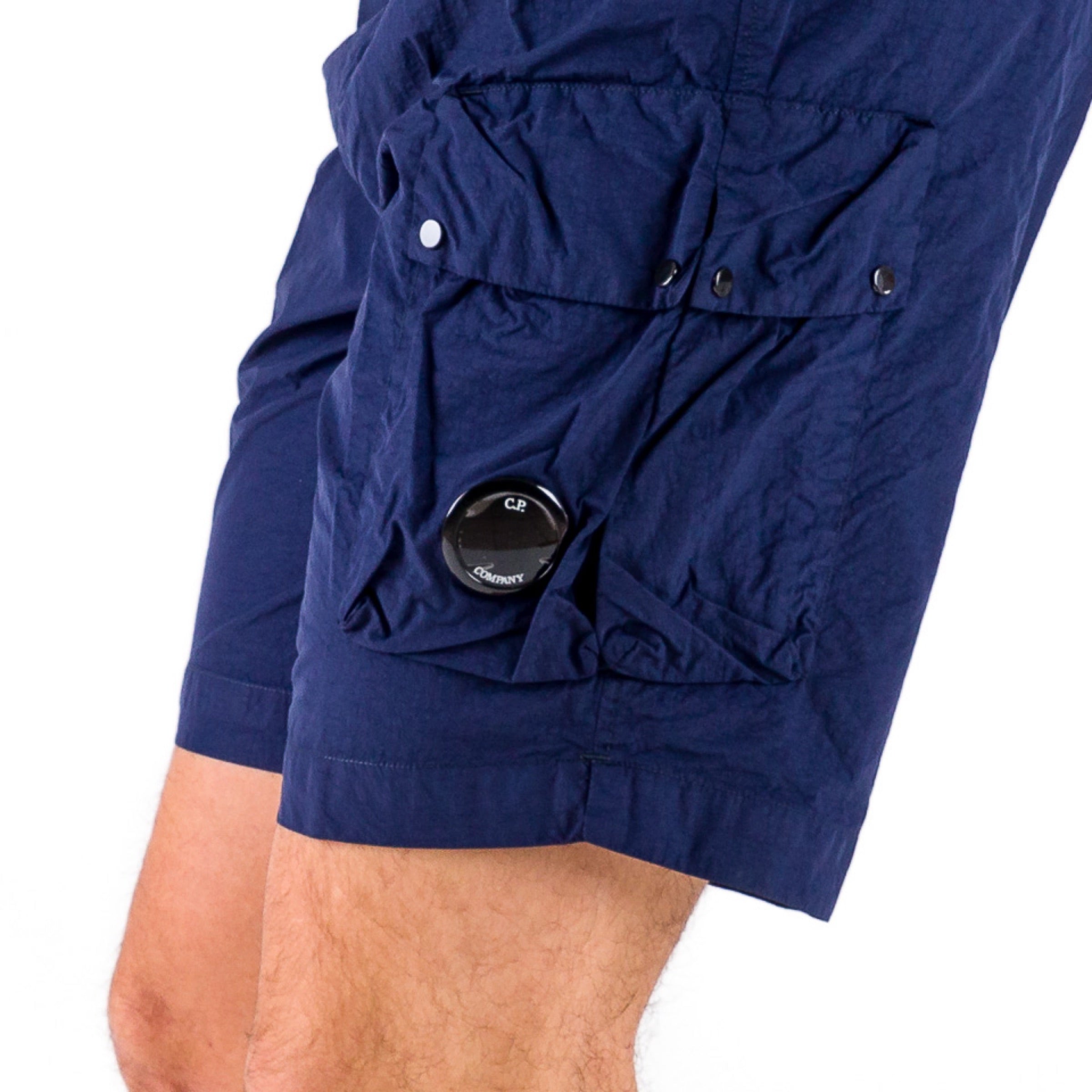 Cp Company Lens Flatt Nylon Swim Shorts In Medieval Blue
