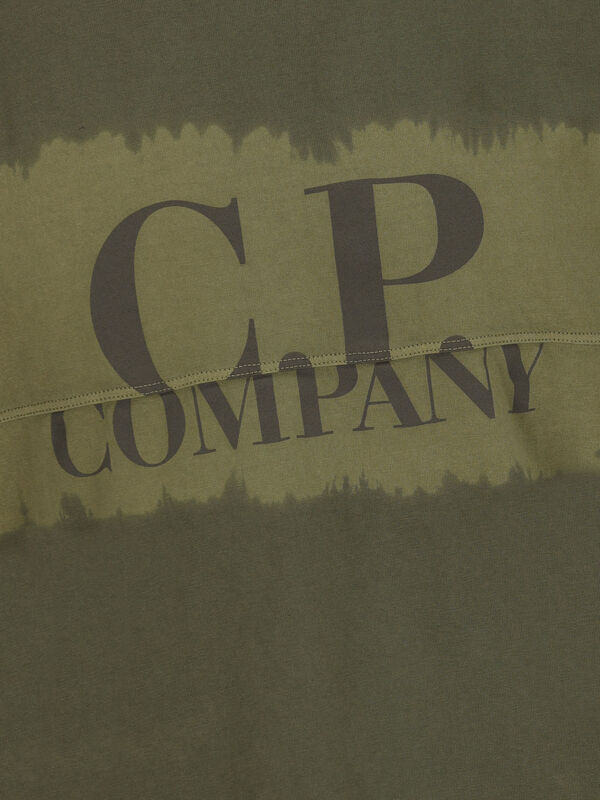 CP Company 24/1 Jersey Tie Dye Tshirt In Khaki