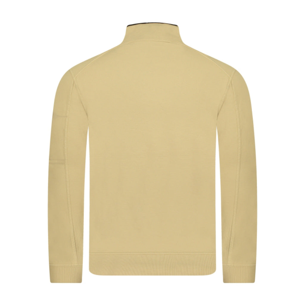 Cp Company Light Fleece Quarter Zip Lens Sweatshirt in Mojade Desert