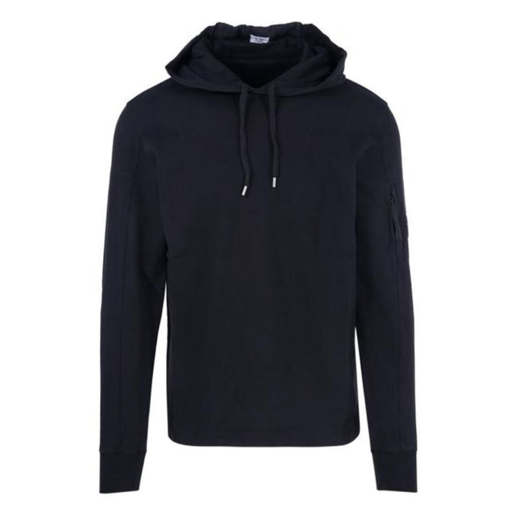 Cp Company Light Fleece Lens Overhead Hoodie In Black