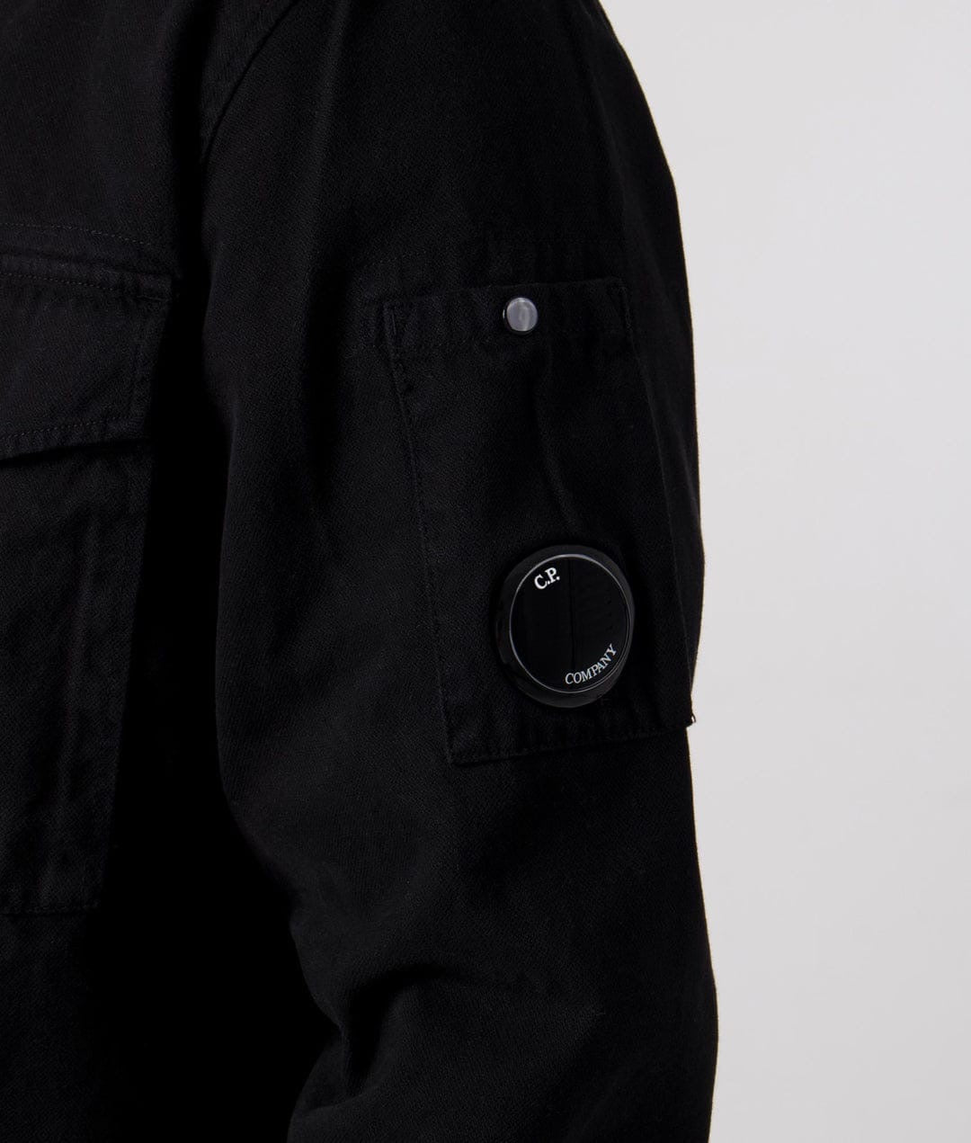 Cp Company Twill Emerized Shirt In Black