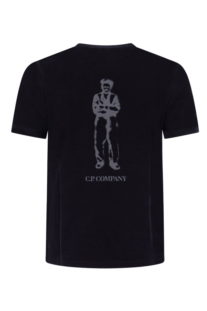 Cp Company Mercerized Cotton Sailor Logo T-Shirt in Black