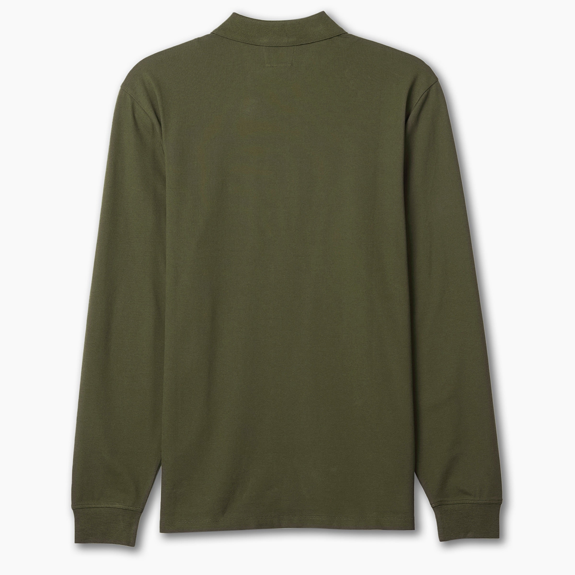 Cp Company 100A Stretch Piquet Long Sleeve Polo Shirt in Ivy Green