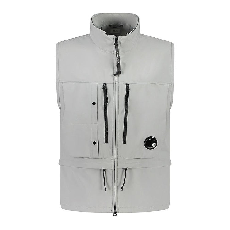 Cp Company Shell Utility Lens Gilet in Drizzle Grey