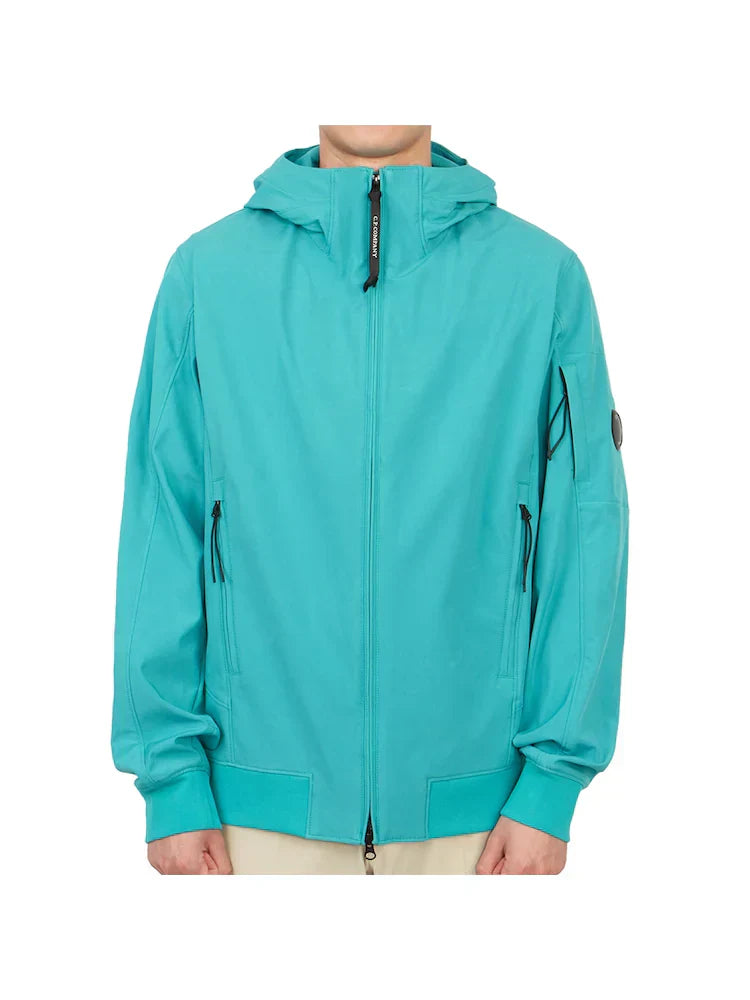 Cp Company Lens Soft Shell Jacket In Tile Blue