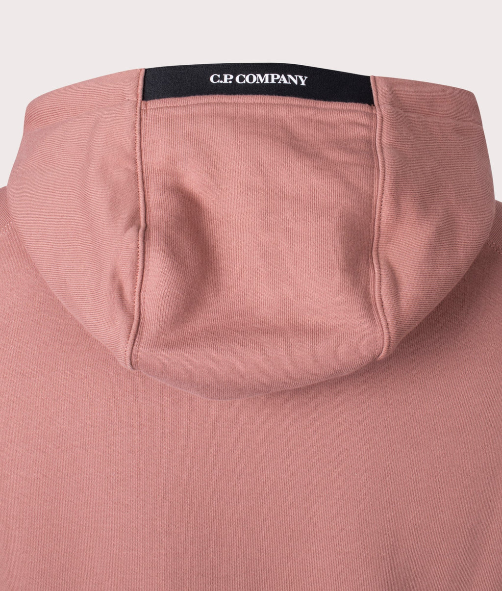 Cp Company Heavy Lens Overhead Hoodie In Cedar Wood