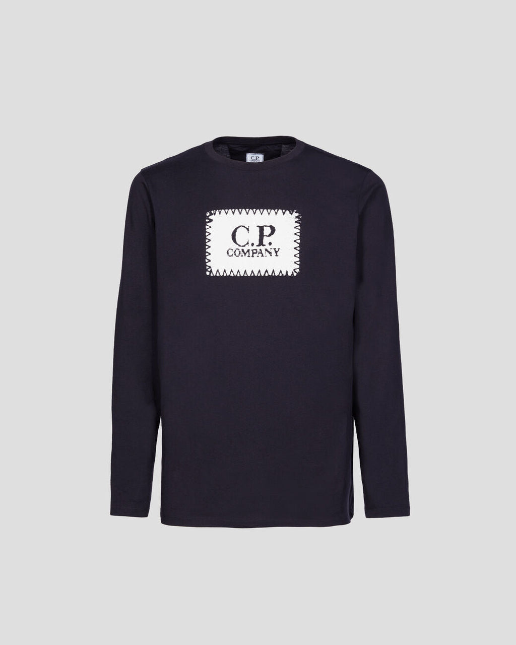 Cp Company Long Sleeve Stamp Logo T-Shirt in Navy