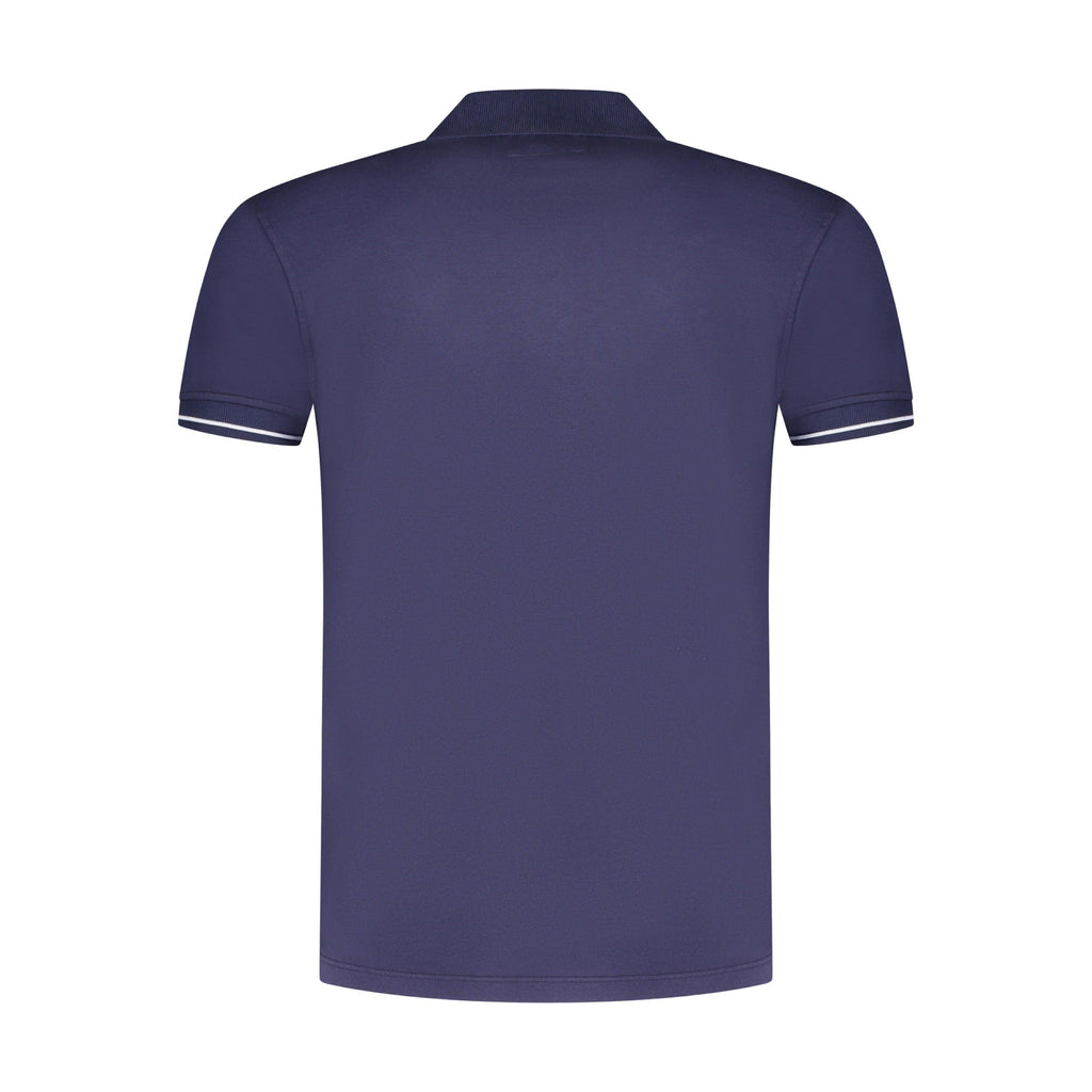 Cp Company Tacting Piquet Logo Polo Shirt In Medieval Blue