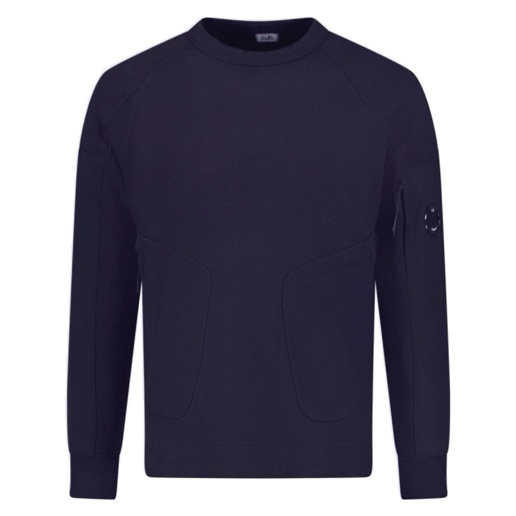 Cp Company Double Pocket Lens Sweatshirt In Navy