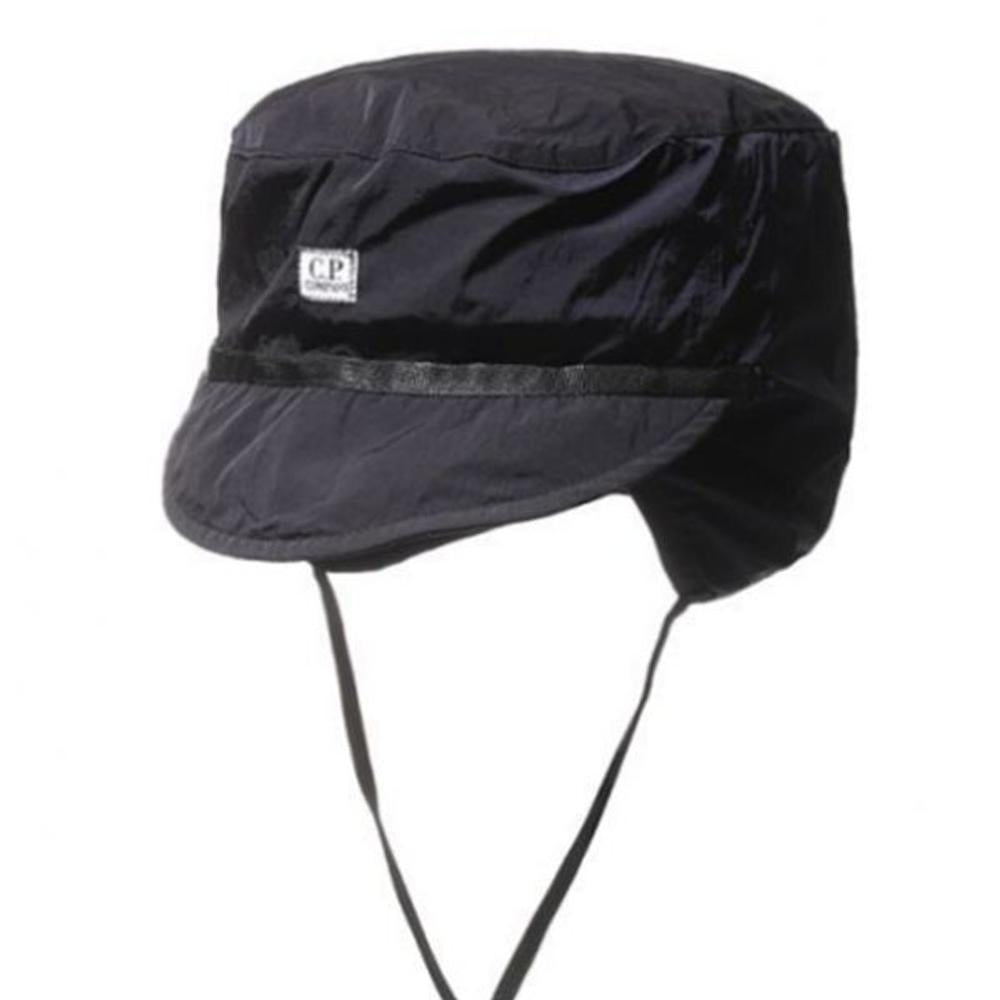 Cp Company Earflap Chrome-R Cap in Black