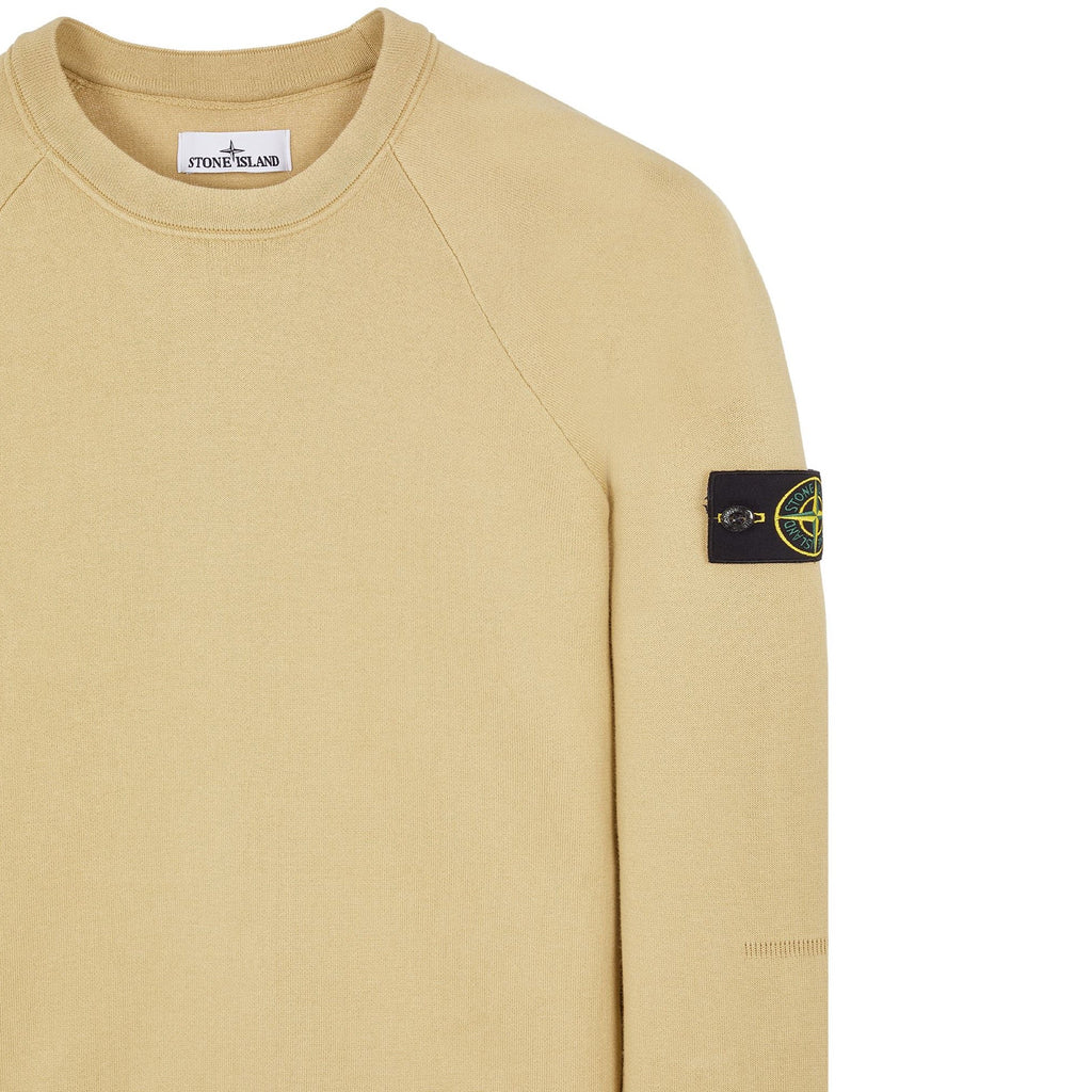 Stone Island Soft Cotton Crewkneck Knit Sweatshirt in Ecru