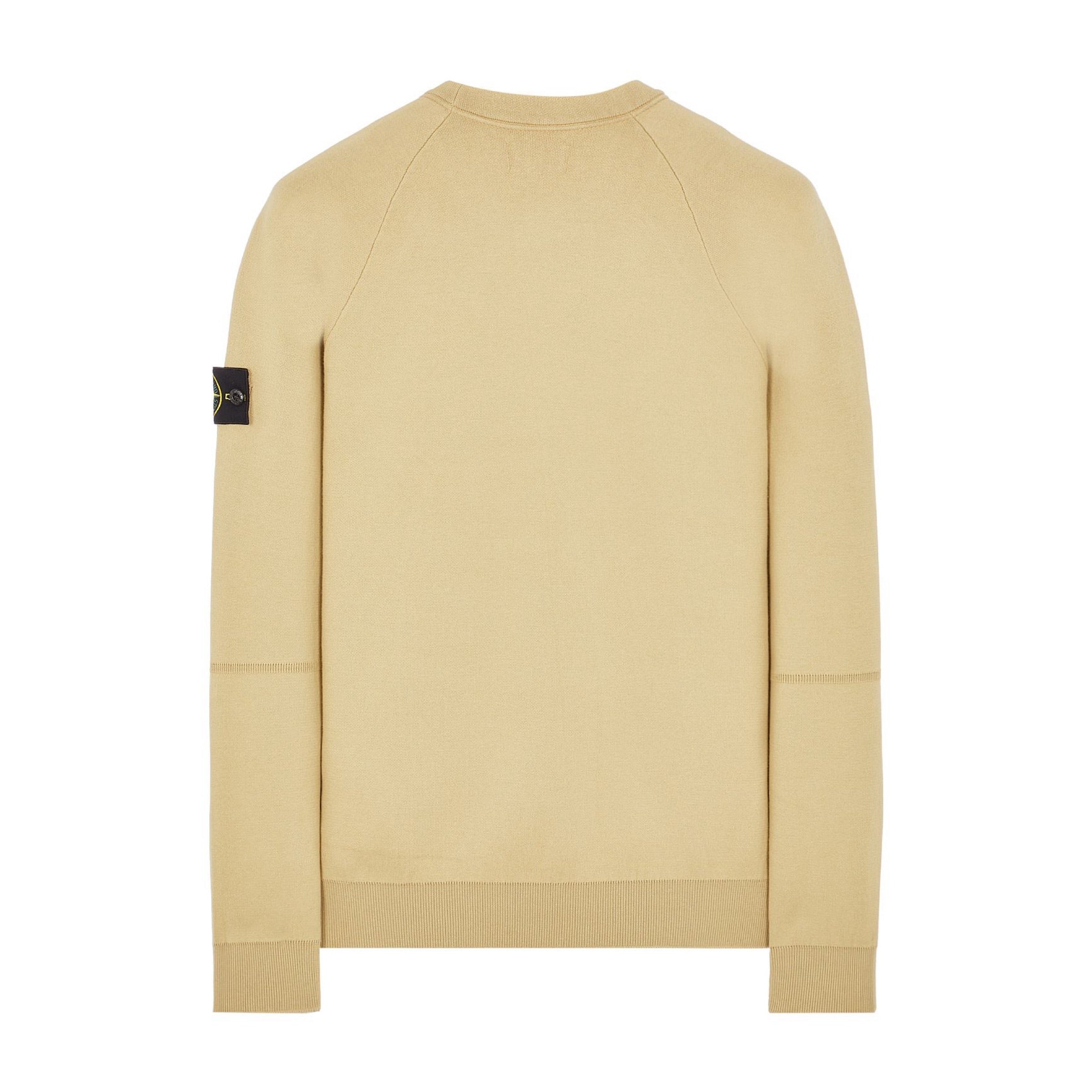 Stone Island Soft Cotton Crewkneck Knit Sweatshirt in Ecru