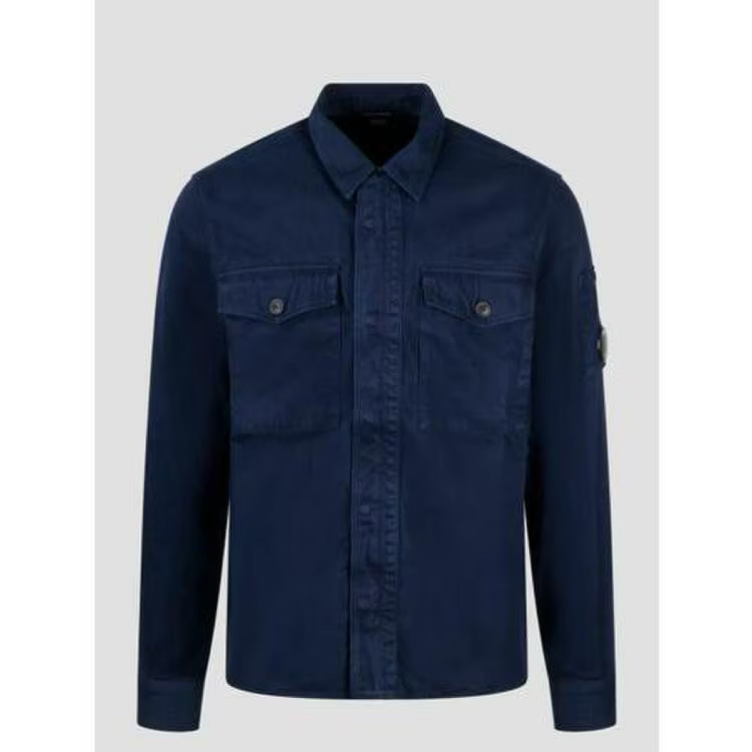 Cp Company Twill Emerized Shirt in Peacoat