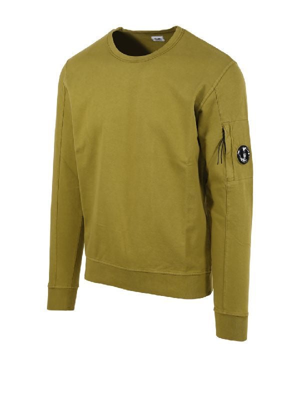 Cp Company Lens Light Fleece Sweatshirt In Moss Green