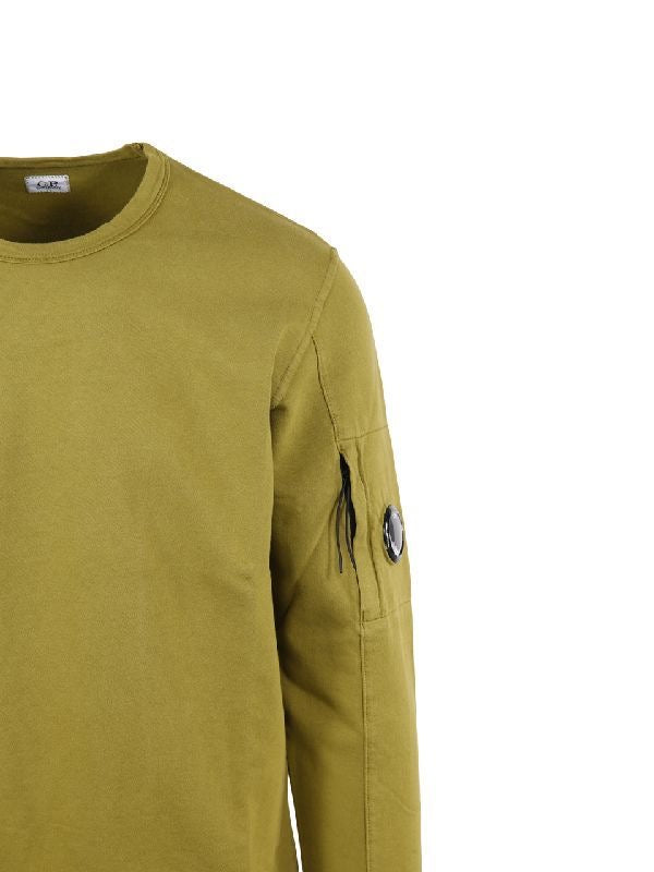 Cp Company Lens Light Fleece Sweatshirt In Moss Green