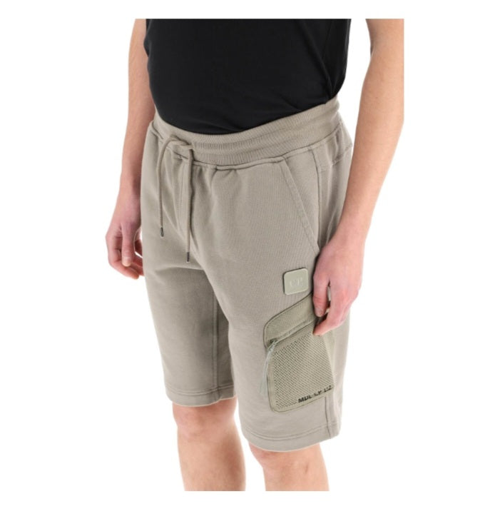 Cp Company Loose Fit Metropolis Series Diagonal Raised Shorts in Seneca Rock