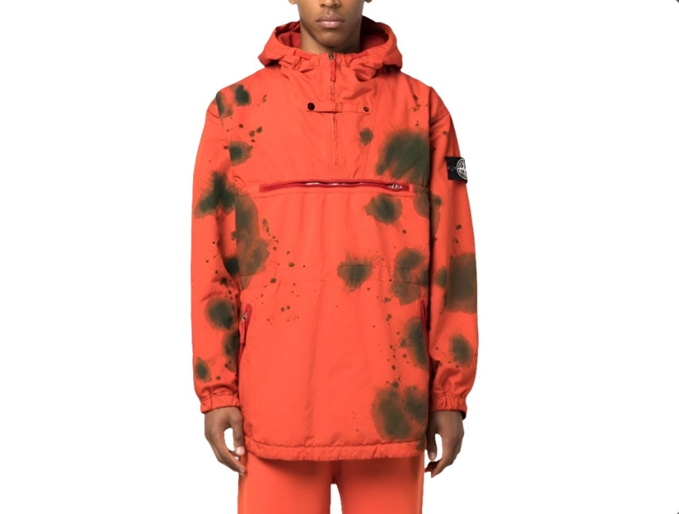Stone Island Hand Colouring On David-Tc With Micro Pile Jacket In Red