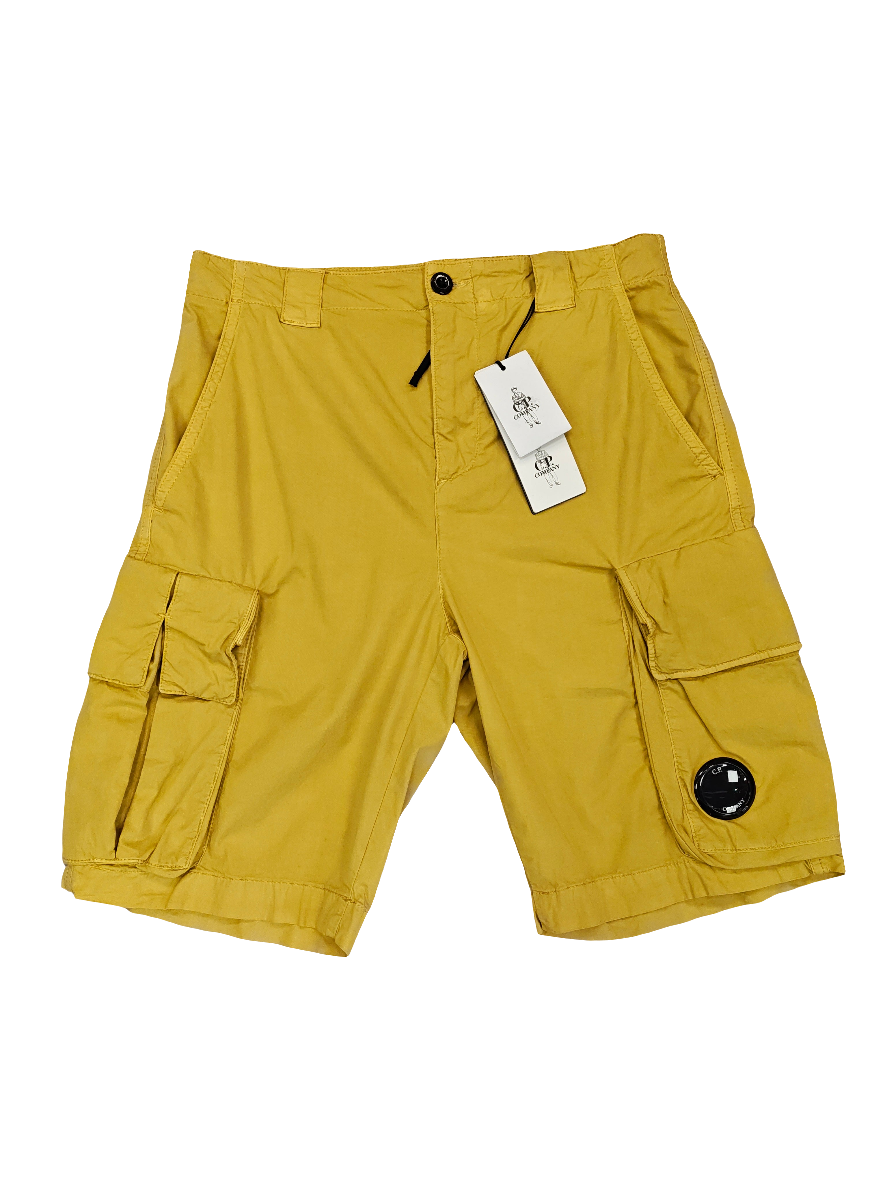 Cp Company Twill Stretch Utility Cargo Shorts In Golden Nugget