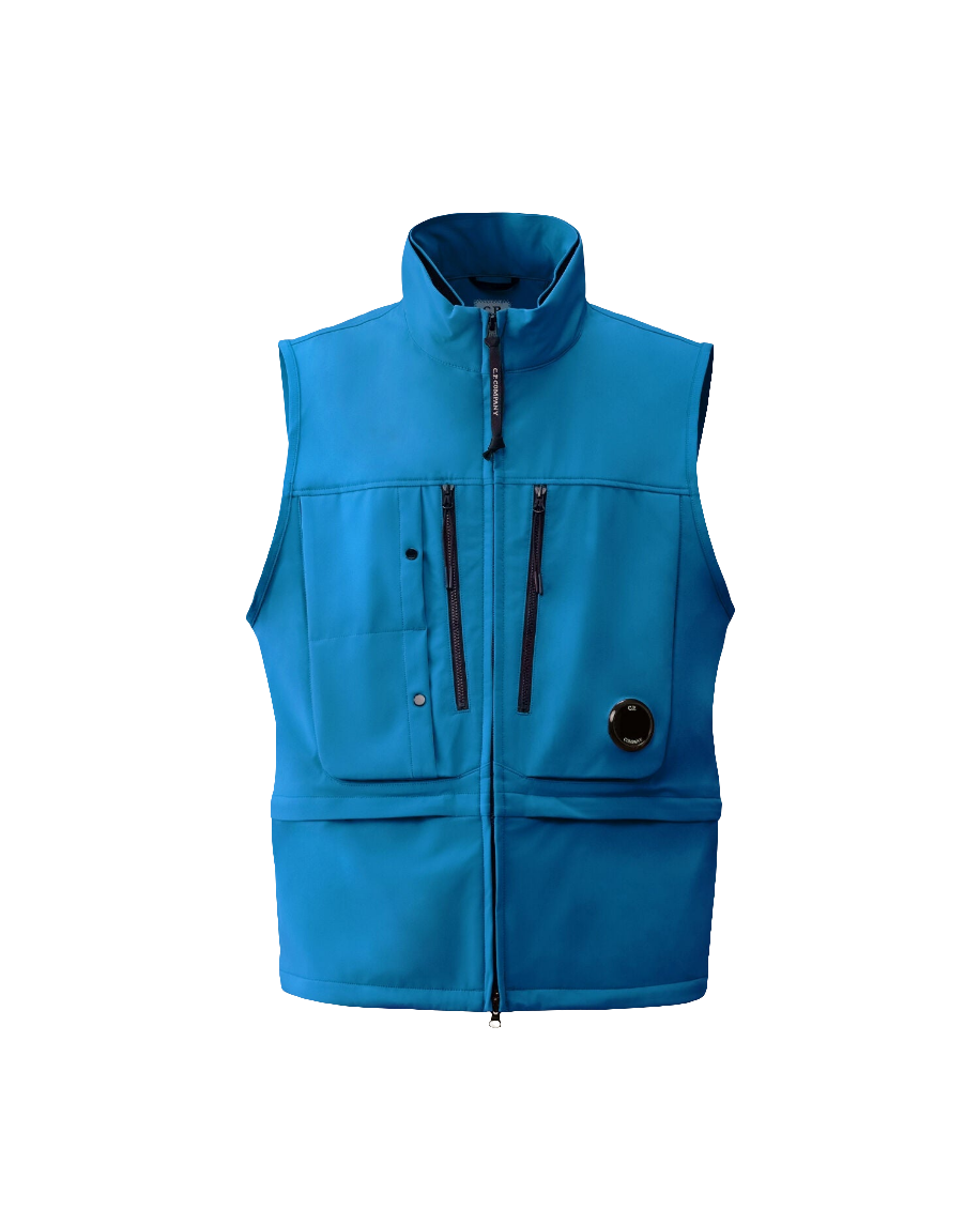 Cp Company Shell Utility Lens Gilet in Ink Blue