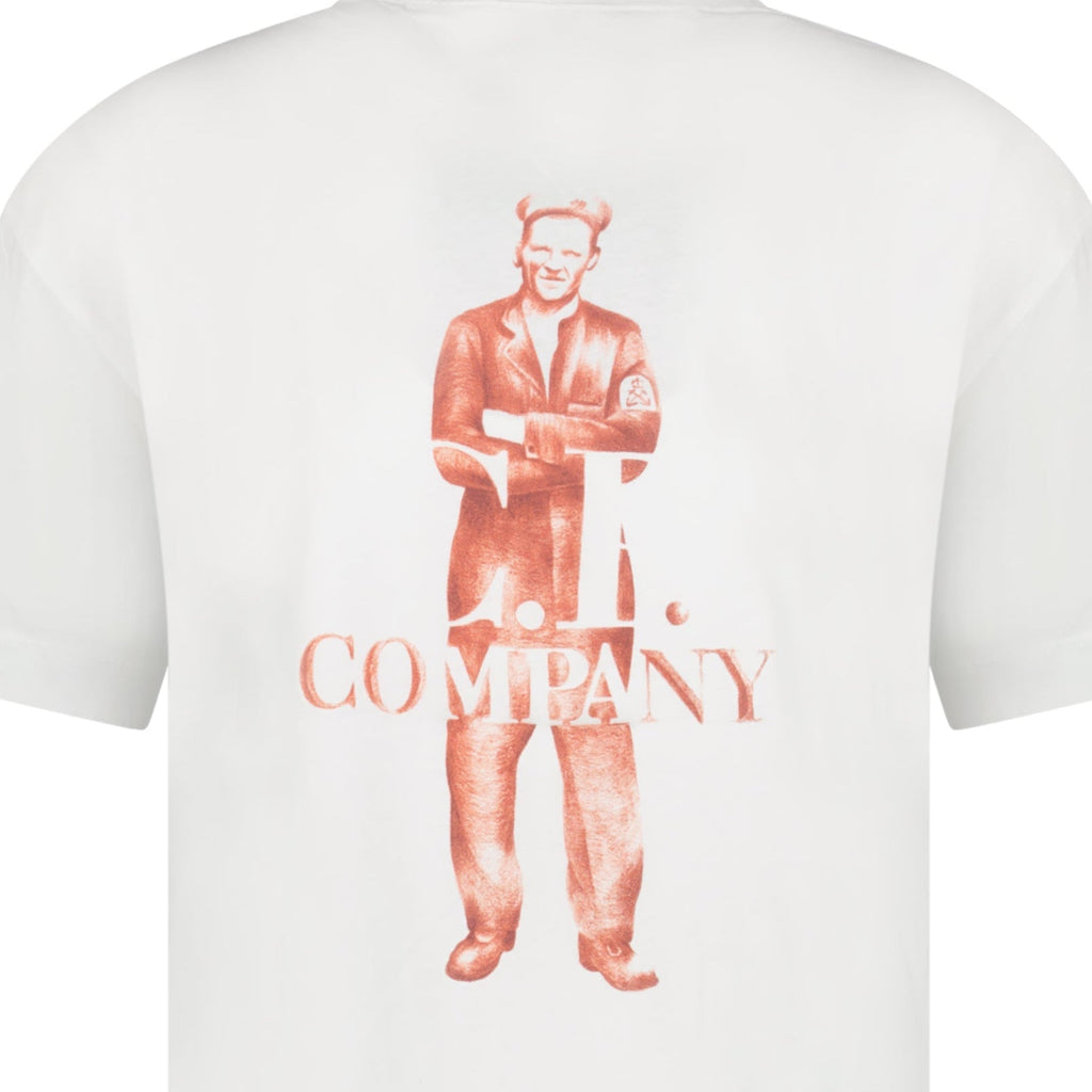 CP Company 30/1 Jersey Logo T-Shirt Gauze White