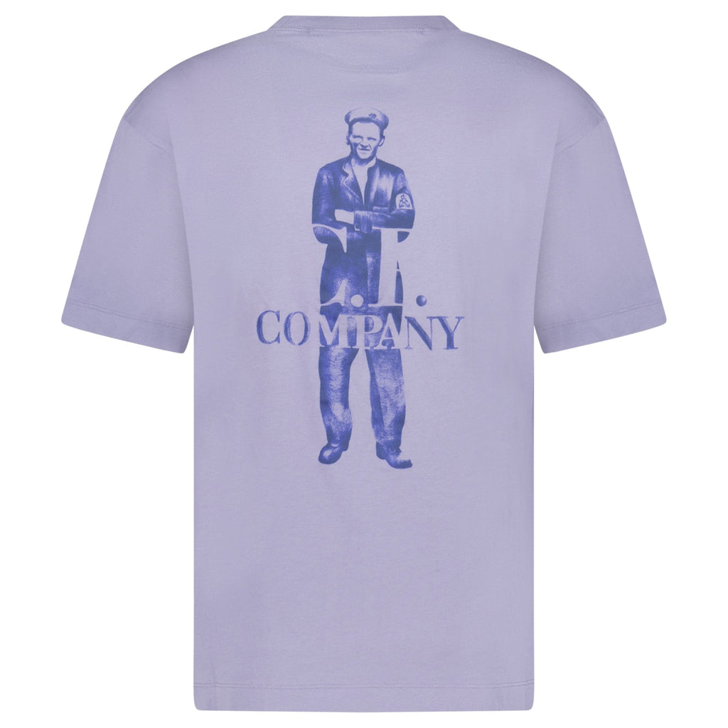 CP Company 30/1 Jersey Logo T-Shirt Lavender Violet