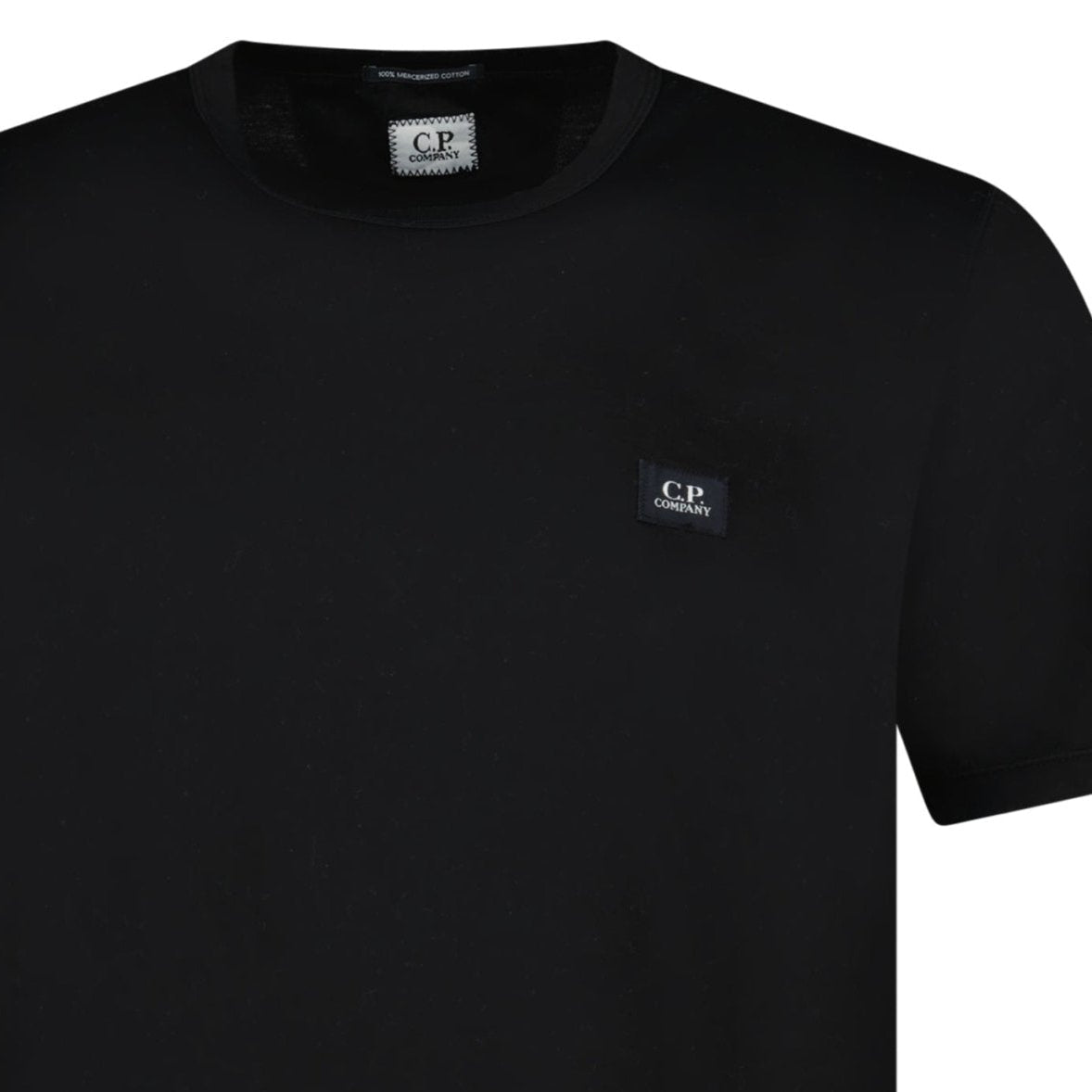 CP Company 70/2 Mercerised Jersey Logo Patch T-Shirt in Black